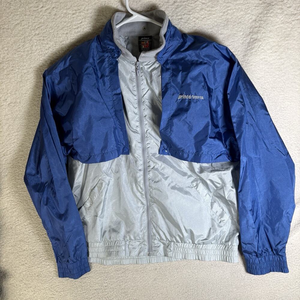 Vintage Prince USPTA Vest Jacket Mens Large Tennis Windbreaker Tearaway Snaps